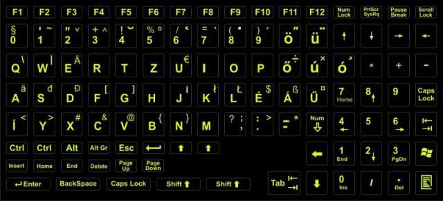 Image of Lightning Keyboard Sticker Hun Black-NeonGreen (IT8805)